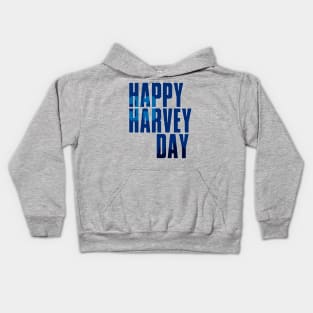 Happy Harvey Day In Blue Kids Hoodie